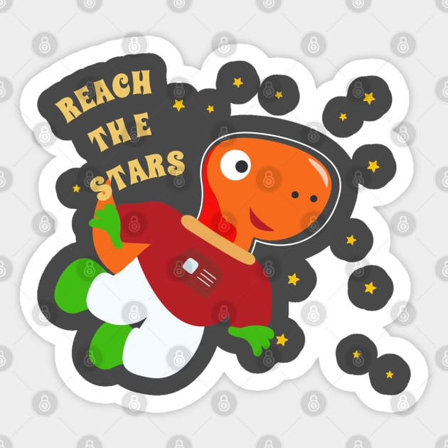 Cute dinosaur astronaut. Sticker by KIDS APPAREL